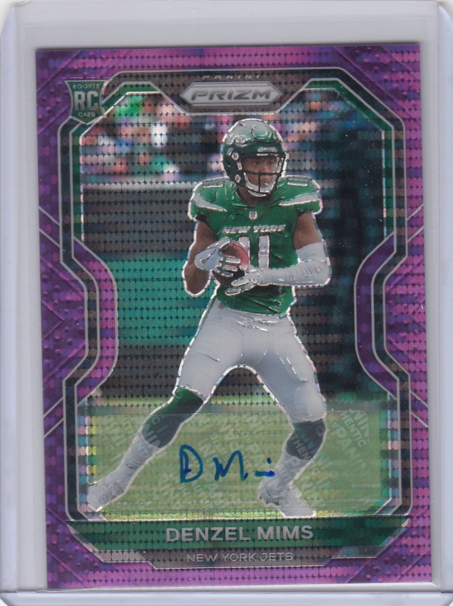 Denzel Mims  SP RC Auto ▪ 2020 Prizm  PURPLE Pulsar Prizm #355 Rookie Autographs