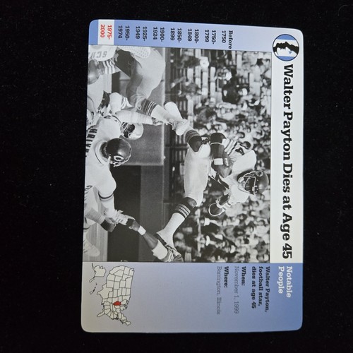 Walter Payton Dies at age 45 Football Grolier Story of America History Card 2000