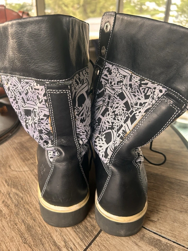 Timberland из черной кожи и текстиля женские ботинки размер 9 - Изображение 3 из 4