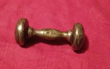 Vintage Sterling Silver Barbell Dumbbell Baby Rattle