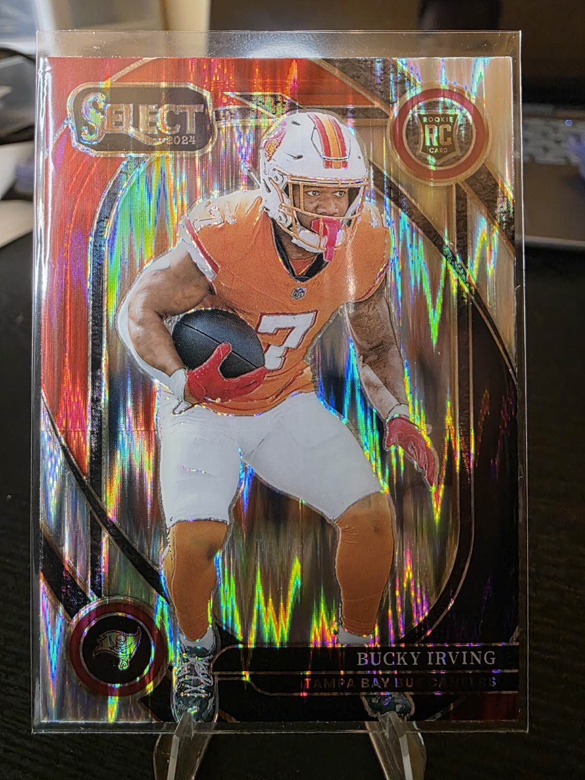 2024 Panini Select - Club Level Bucky Irving #239 Red & Black Shock Prizm