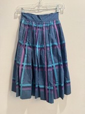 VTG Girls/Womens 1950s Purple/Teal Check Skirt Cottage Core NWT Normcore MCM
