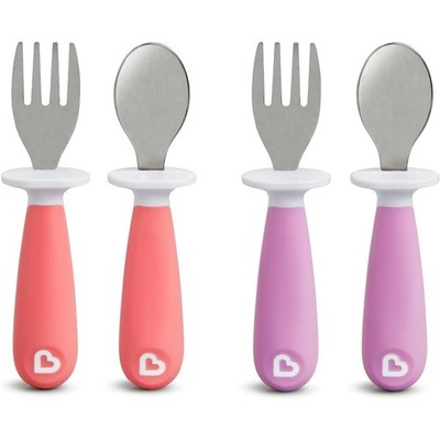 Raise Toddler Fork and Spoon Utensil Set, Rest Keeps Tip Off Table, Free, 4