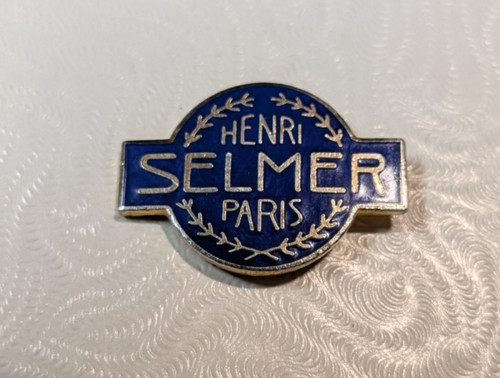 Henri Selmer Paris Blue Enamel Advertising Music Instrument Pin Rare