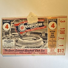 1967 World Championship Ticket Stub St. Louis Cardinals