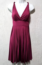 Soprano Fit & Flare Empire Waist Pleated Dress Twisted Straps Stretch Sz S