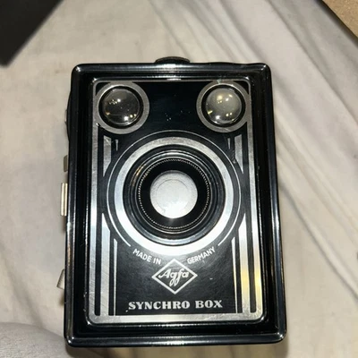 Vintage Agfa Synchro Box Kamera Fotoapparat Made in Germany | Schwarz - Bild 1 von 4