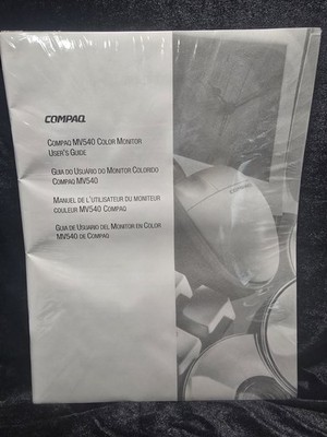 Vintage COMPAQ MV720 Color Monitor User's Guide Computer Hardware Setup Manual