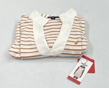 Nautica Jeans Women's Tiered Collar Sleeveless Mini Dress, Almond/Ivory, Size M