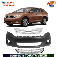 Front Bumper Cover Fascia & Grille Assembly Kit For 2009-2016 Toyota