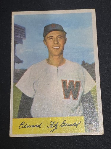 1954 Bowman  Ed Fitz Gerald  #168 Washington Senators - Afbeelding 1 van 2
