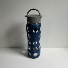 Lifefactory 22oz Glass Water Bottle W/ Silicone Sleeve - Dark Blue