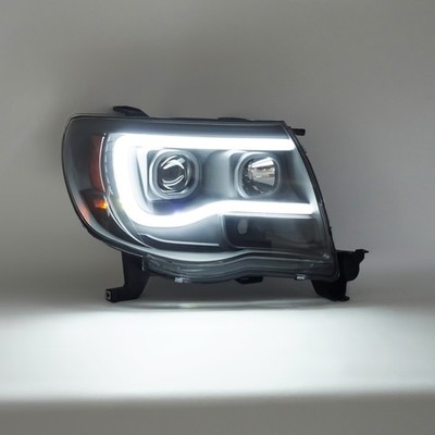 Gplusmotor Black Housing Headlights W/ LED DRL For Toyota Tacoma 2005-2011 – Pair Clear Lens