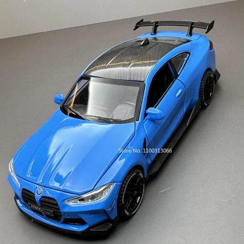 1:32 BMW M4 Model Car Diecast Toy Vehicle Light Sound Pull Back Kids Gifts - Picture 4 of 10