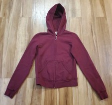 Juicy Couture Maroon Red Zip up Hoodie Track Sweatshirt Y2K Sz S/M USA Made