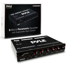 5 Band Parametric Equalizer Half Din Size RCA Inputs Pre Amp Output Red Green...