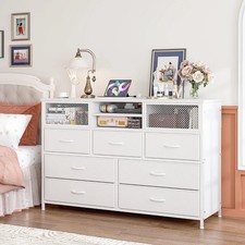White Dresser for Bedroom Wide Dresser TV Stand for 50" TV Storage Chest