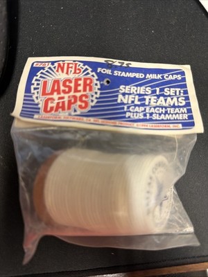 1994 NFL Laser Caps - Foil Stamped Milk Caps & Slammer NFL Shield Slammer