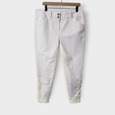 NWT Piper by Smartpak White Breeches Ladies Sz 36R Full Seat Mid-rise Equestrian