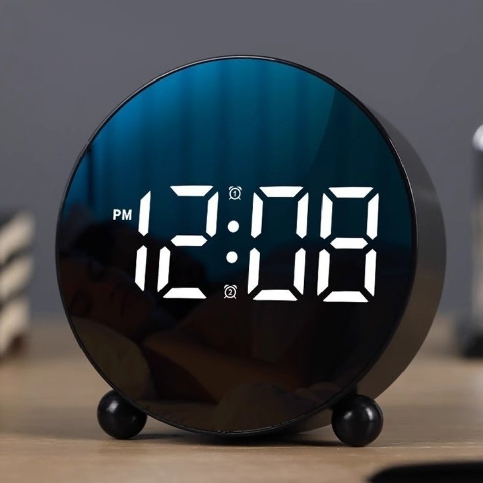 LED Digital Clock Bedside Table Alarm Clocks Time Display Adjustable ...