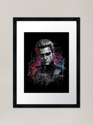 Albert Wesker RE5 Uroboros Mutation gerahmtes Wandbild Poster Leinwanddruck Bild