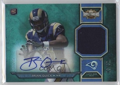 2012 Topps Triple Threads Rookie Relics Emerald 5/50 Brian Quick Auto RC rd4