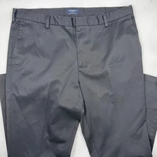 Dockers Men's D3 Classic Fit Flat Front Pants 42/32 Black Cotton Straight Leg