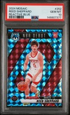 2024 PANINI MOSAIC REACTIVE BLUE #252 REED SHEPPARD ROOKIE RC PSA 10
