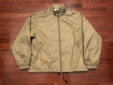 VINTAGE 1980's AUBURN SPORTSWEAR WINDBREAKER JACKET MENS MEDIUM BEIGE 80's e