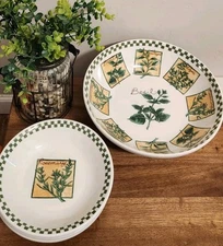 Certified International Corp. Large Pasta Serving Bowl, 4 Individual Bowls Herbs