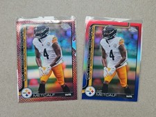 2025 Topps Chrome DJ Metcalf Red White Blue & Football Parallels Lot Steelers