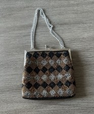 Vintage Walborg Silver And Brown Beaded Clutch.