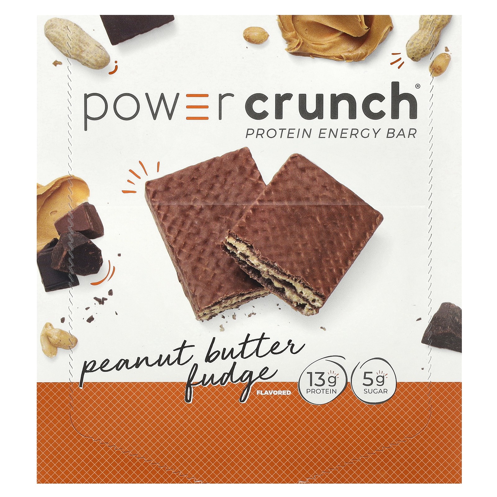 Протеи энергетический батончик Power Crunch арахисовая помадка 12 батончиков 14 унции 40 г 5390₽