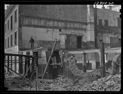 New York New York 1941 Slum Demolition Workmen Wrecking Condemned Buildings