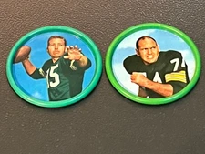1962 Salada Football-- lot of 2 G.B. Packers- Bart Starr & Henry Jordan -nrmt