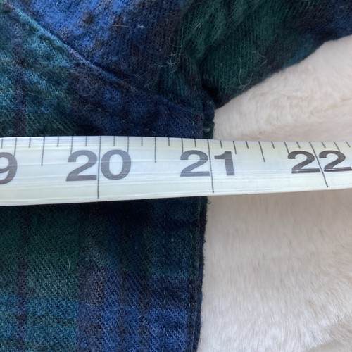 LL Bean Scotch Plaid Flannel Shirt Tunic Womens Large Reg Blackwatch 508276 - Picture 7 of 8