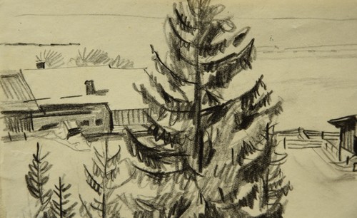 Uli Huber 1902-? Berlin / Zeichnung Bleistift 1930 / Pitztal Inntal Gehöft - Picture 7 of 14