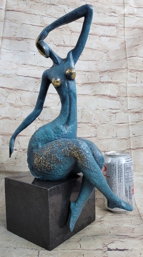 Estatuilla estatua escultura de bronce femenina arte moderno abstracto Milo original firmada - Imagen 2 de 10