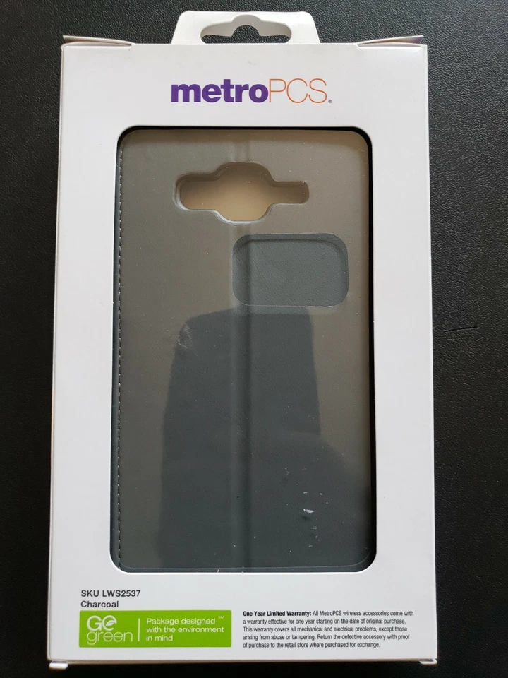 Folio Wallet Card Stand Case Cover Samsung Galaxy Grand Prime Charcoal - Image 2 of 4