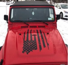 Usa Hood Flag Decal For Jeep Wrangler Stickers Rubicon Tj Jk Cj Yj Us
