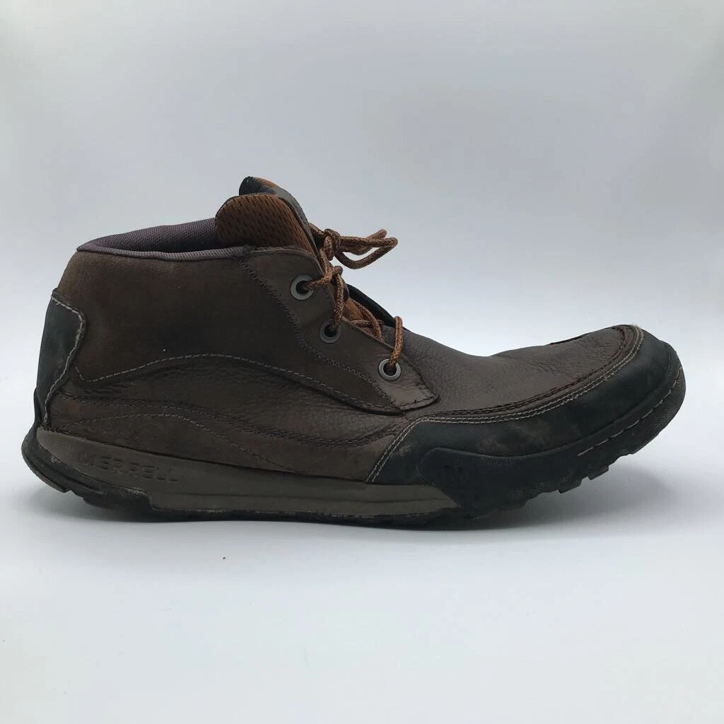 glas jeg er glad Muskuløs Merrell Mens Mountain Kicks Chukka Boots Brown Black Leather Lace Up Moc  Toe 15 | eBay