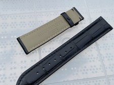 patek philippe 18mm 19mm 20mm Deployment leather watch strap in Black only strap