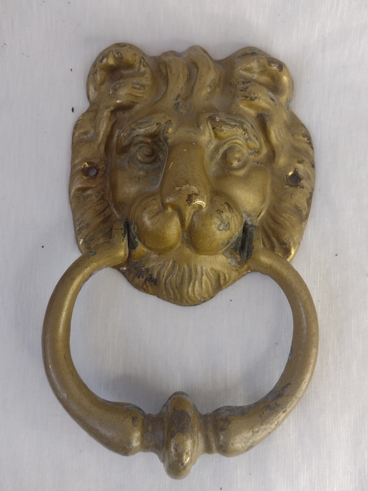 Victorian Lion Head Architectural Salvage Doorknocker Solid Brass 19cm 471gm Org