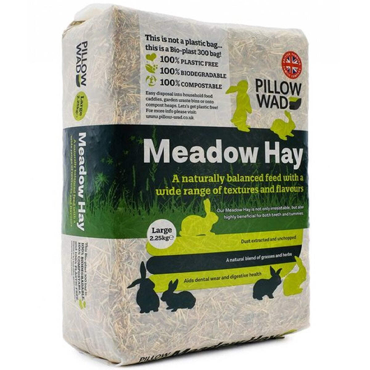 MEADOW HAY BIO - (2.25kg) - Pillow Wad Biodegradable Animal Feeding Pet Bedding