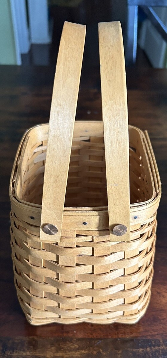 Longaberger Tiny Tote Basket with Double Swing Handles 2002 | eBay