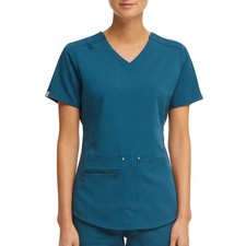 Scrubstar Women's Ultimate Stretch Twill Criss Cross V-Neck Scrub Top Size XS