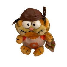 Vintage Garfield Football Stuffed Animal Plush With Tags Dakin 1978 Orange Cat