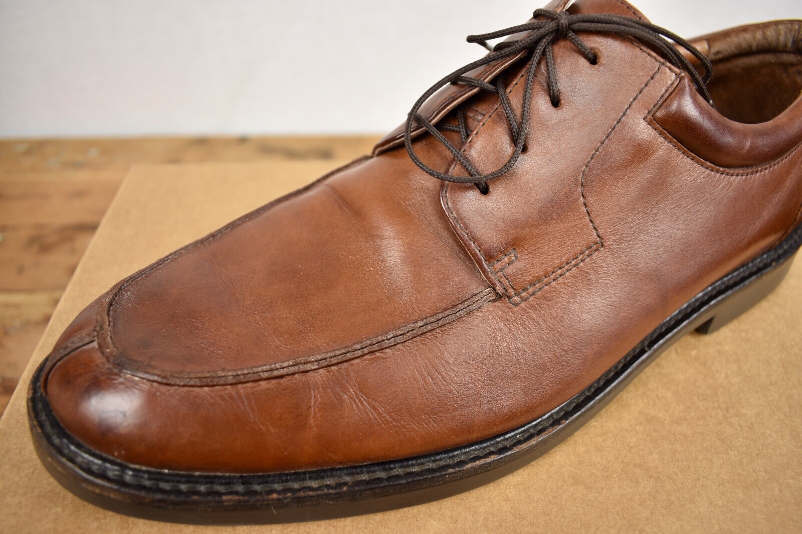 Johnston & Murphy Brown Split Moc Toe Lace Up Blu… - image 12