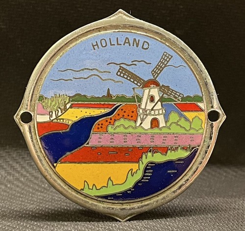 Holland Netherland 1950´ Old Car Badge enameled Windmill design souvenir travel - Picture 5 of 8