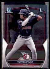 2023 Bowman Chrome Victor Izturis Cleveland Guardians 1st #BCP-175 2 Card Lot